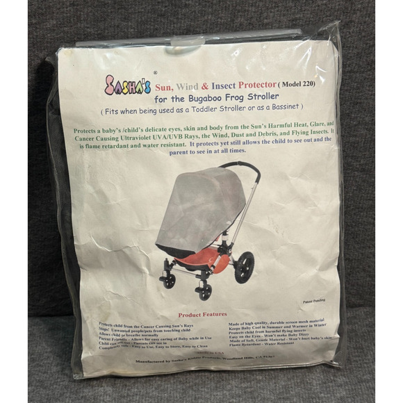 Sashas Sun Wind and Insect Cover for Bugaboo Frog Stroller - Made In USA - NEW - Picture 3 of 5
